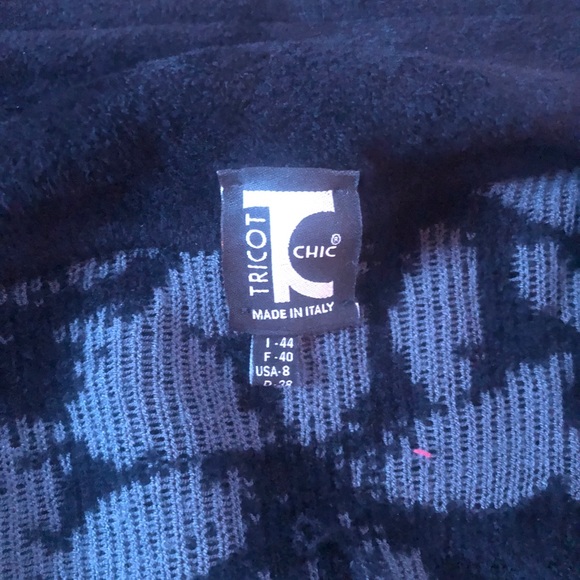 Tricot Chic Black and Gray Print Cardigan Sz: 8 🖤 - Picture 7 of 7